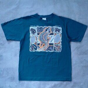 VINTAGE 1992 ABORIGINAL ART AUSTRALIA REPTILES DREAMING MAX CONLON SHIRT